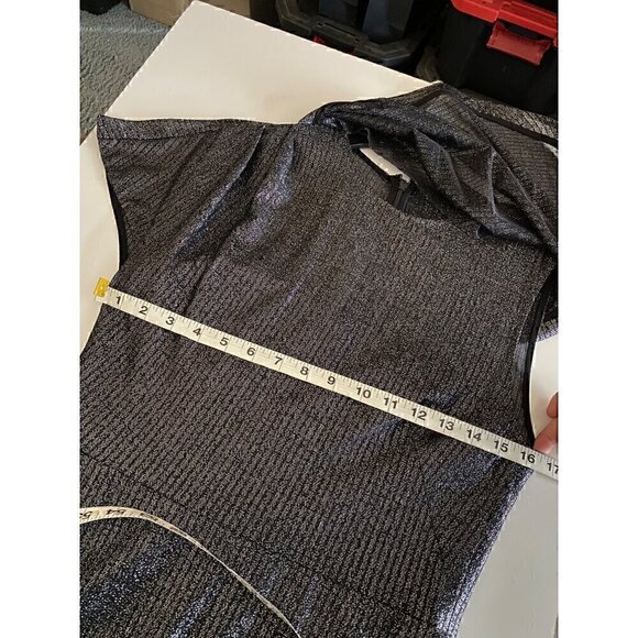 Lela Rose Shimmer Asymmetric Drape Detail Tulle Dress Size 6 Black formal gala - Picture 12 of 13